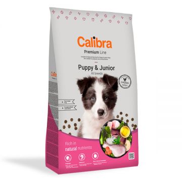 Calibra Premium Line Puppy & Junior, Pui, hrană uscată câini junior, 12kg