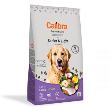 Calibra Premium Line Senior & Light, Pui, hrană uscată câini senior, 12kg