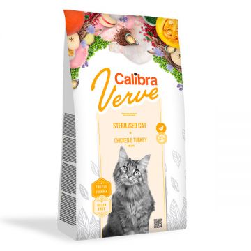 Calibra Verve GF Sterilised, Pui și Curcan, hrană uscată fară cereale pisici sterilizate, 3.5kg ieftina