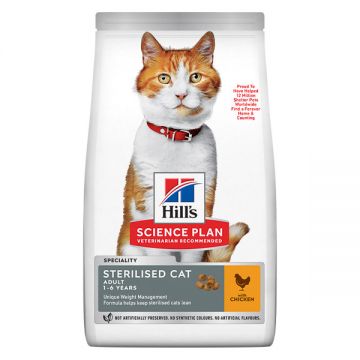Hill's SP Adult Sterilised, Pui, hrană uscată pisici sterilizate, 1.5kg