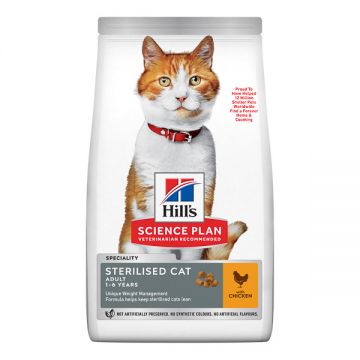 Hill's SP Adult Sterilised, Pui, hrană uscată pisici sterilizate, 3kg de firma originala