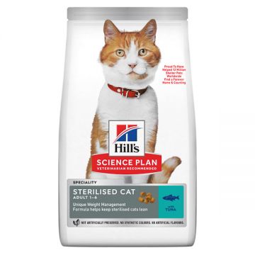 Hill's SP Adult Sterilised, Ton, hrană uscată pisici sterilizate, 300g