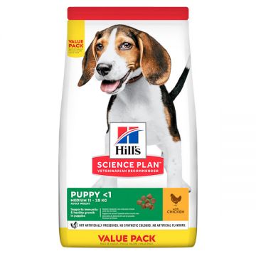 Hill's SP Canine Puppy Medium Pui, Value Pack, 18kg de firma originala