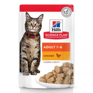 Hill's SP Feline Adult Bucatele de Carne in Sos cu Pui, Plic, 85g