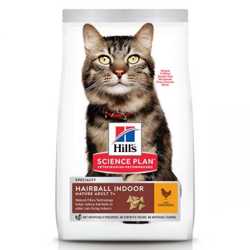 Hill's SP Feline Senior Hairball & Indoor Pui, 1.5kg de firma originala