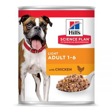 Hill's SP Light, XS-XL, Pui, Conservă hrană umedă câini, managementul greutății, (pate), 370g
