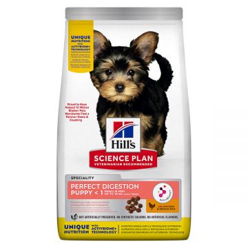 Hill's SP Perfect Digestion Puppy XS-S, hrană uscată câini junior, sistem digestiv, 6kg