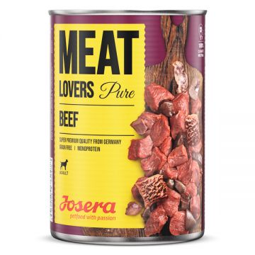 Josera Meatlovers Pure hrană umedă monoproteică pentru caini, cu Vită, 6 x 400g de firma originala