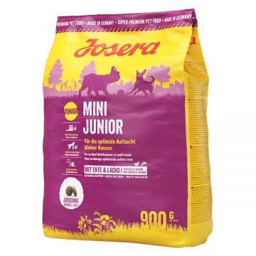Josera Mini Junior, XS-S, Rață și Somon, hrană uscată câini junior, 900g ieftina