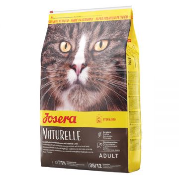 Josera Naturelle, Pui, hrană uscată fără cereale pisici sterilizate, 10kg