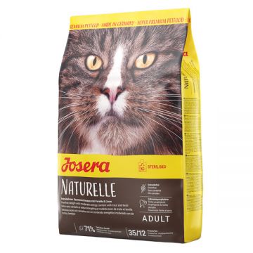 Josera Naturelle, Pui, hrană uscată fără cereale pisici sterilizate, 2kg