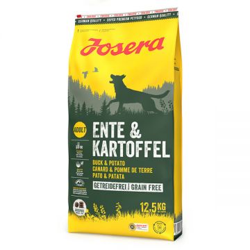 Josera Rață & Cartofi, XS-XL, Rață, hrană uscată fără cereale câini, 12.5kg