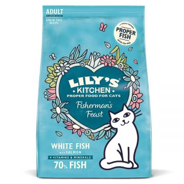 Lili's Kitchen Fisherman's Feast Hrană uscată pentru pisici, cu Peşte Alb/Somon, 2kg