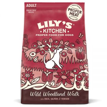 Lily's Kitchen Dog Duck, Salmon and Venison Wild Woodland Walk Adult Dry Food, 12kg de firma originala