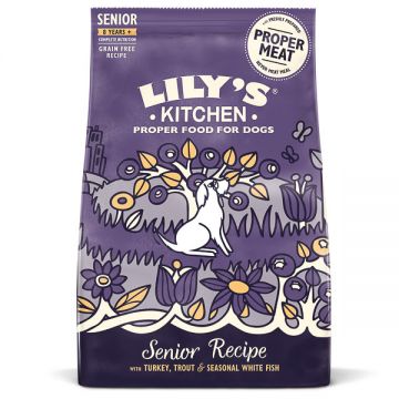 Lily's Kitchen Dog Turkey and Trout Senior Recipe Dry Food, 7kg de firma originala