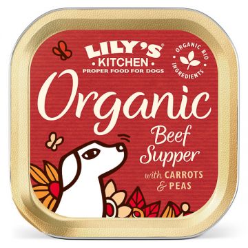 Lily's Kitchen for Dogs Organic Beef Supper with Carrots and Peas, 150g