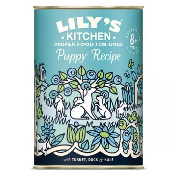 Lily's Kitchen for Dogs Puppy Recipe with Turkey, Duck and Kale, 400g ieftina