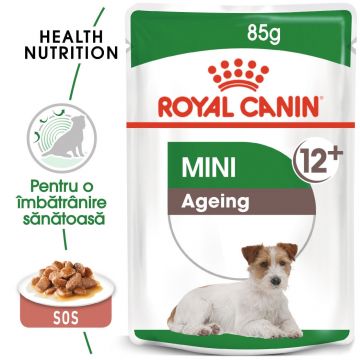 Royal Canin Mini Ageing 12+ hrană umedă câine senior (în sos), 12 x 85g ieftina
