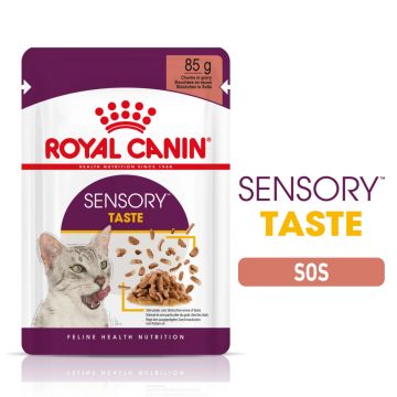 Royal Canin Sensory Taste, hrană umedă pisici, stimulareagustului (în sos), 85g ieftina