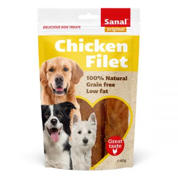 Sanal Dog Chicken Fillet Doypack, 80g ieftina
