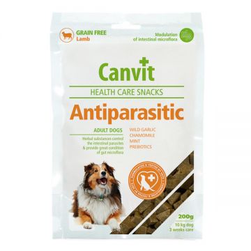Snack pentru câini Canvit Anti-Parasitic, 200g ieftina