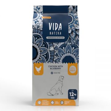 VIDA NATIVA Freedom, M-XL, Pui și afine, hrană uscată fără cereale câini, 12kg de firma originala