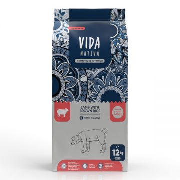 VIDA NATIVA Highlands, M-XL, Miel și orez brun, hrană uscată câini, 12kg de firma originala