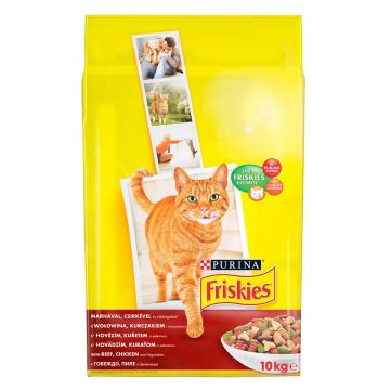 Friskies Cat cu Carne de Vita, 10kg de firma originala