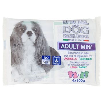 Special Dog exc.Pouch 4 x 100g,Mini, Adult, Miel/Iepure