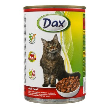 Conservă Dax, pentru Pisici, 415g, cu Vita