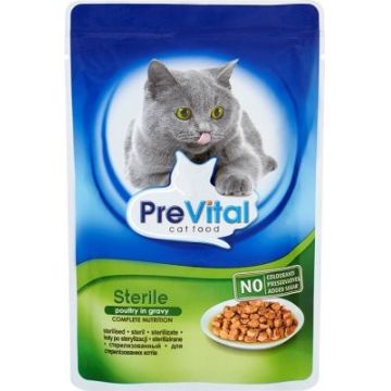 Hrană umedă Prevital Cat Premium, Steril, Pasare, 100,g