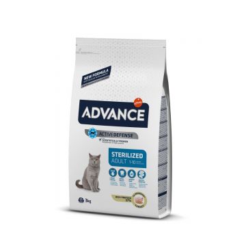 Advance Sterilized Adult, Curcan, hrană uscată pisici sterilizate, 3kg de firma originala