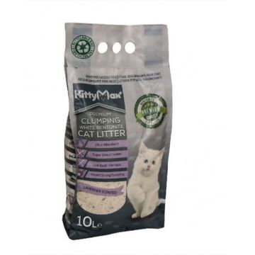 Asternut Igienic Bentonita Premium KittyMax Lavander pentru Pisici 10 l