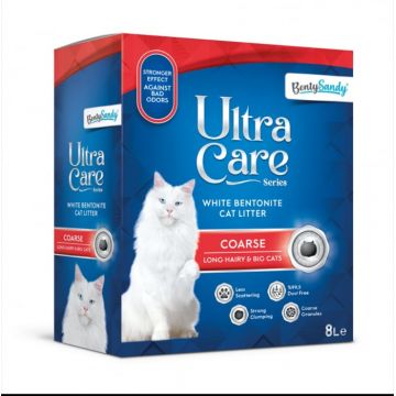 Asternut Igienic Ultra Care Coarse Pisici Par lung si Pisici Mari 8 l de firma original