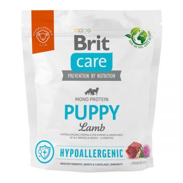 Brit Care Hypoallergenic Puppy, XS-XL, Miel, hrană uscată monoproteică câini junior, sistem imunitar & alergii, 1kg