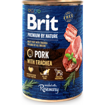 Brit, Conserva caini cu porc si trahee, 400 g