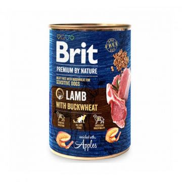 Brit Premium by Nature, Conserva caini, cu miel si hrisca, 400 g
