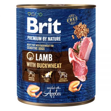 Brit Premium By Nature, Miel cu Hrişcă, Conservă hrană umedă fără cereale câini, (pate), 800g