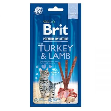 Brit Premium by Nature, Recompense pentru pisici, cu miel si curcan, 15g