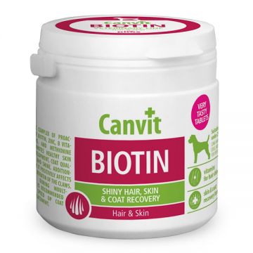 Canvit, Supliment alimentar cu biotina pentru caini de talie mica-medie, 100g ieftin