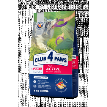 Club 4 Paws Hrana uscata caini activi de talie medie, 5kg