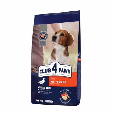 Club 4 Paws Hrana uscata caini de talie medie, cu rata 14kg