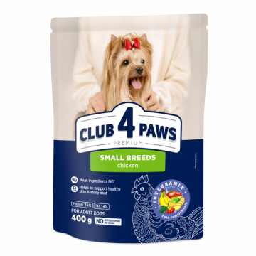 Club 4 Paws Hrana uscata caini de talie mica, cu pui, 0.4 kg