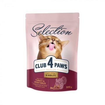 Club 4 Paws Hrana uscata pisici, curcan si legume, 300g ieftina