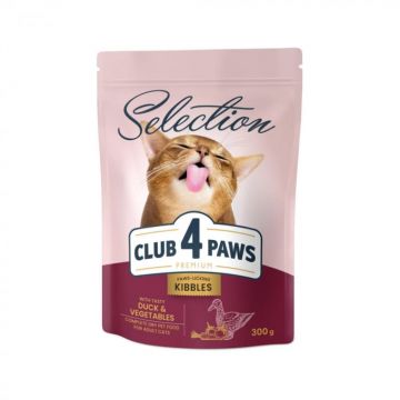 Club 4 Paws Hrana uscata pisici, rata si legume 300g ieftina