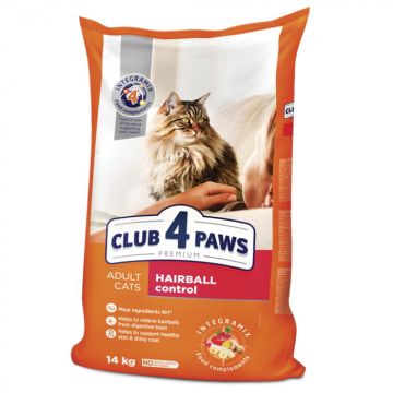 Club 4 Paws Premium Hairball Control, hrana uscata pisici adulte, 14kg