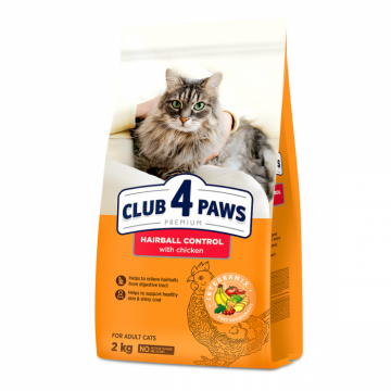 Club 4 Paws Premium Hairball Control hrana uscata pisici adulte, 2kg