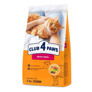 Club 4 Paws Premium Hrana uscata pisici adulte, cu Vita, 2 kg de firma originala