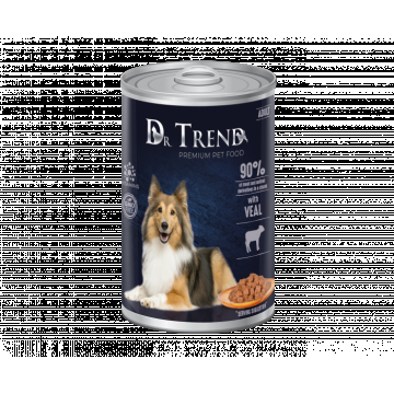 Dr. Trend Conserva pentru caini adulti, cu vitel in sos 10x400g ieftina