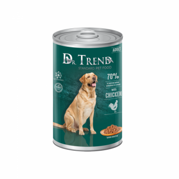 Dr.Trend Conserve caini adulti, carne de pui, 8x1250g ieftina